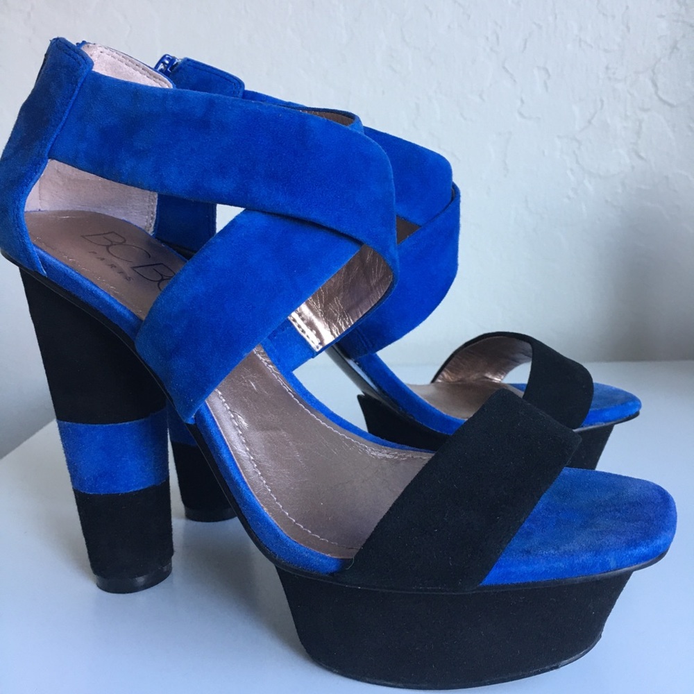 BCBG Cobalt Black & Blue funky chunky platform